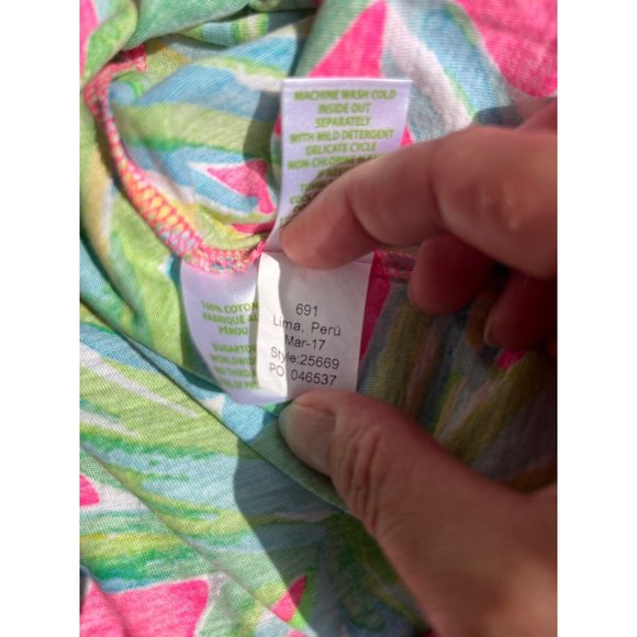 Lilly Pulitzer Girls Mini Enna Dress Royal Lime Size Large - Picture 8 of 8